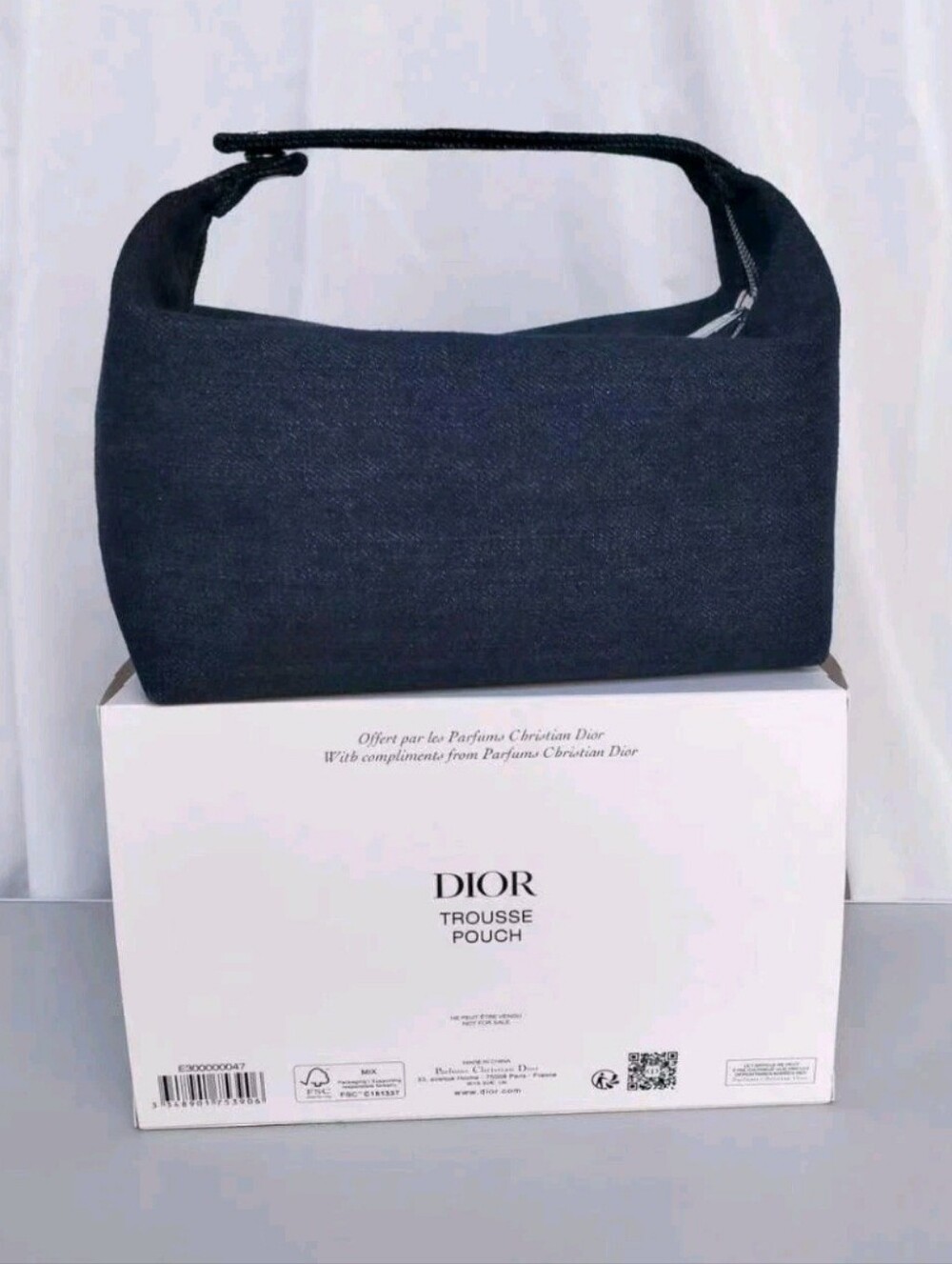 Dior Navy Denim Logo Top-Handle Bag - Picture 3 of 5